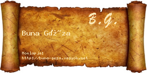 Buna Géza névjegykártya